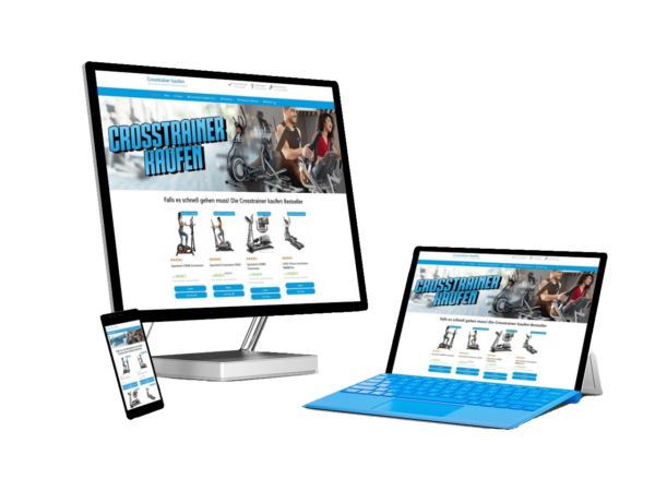 Crosstrainer kaufen mehrere Geräte, Nischenseite kaufen, Webdesign Klagenfurt
