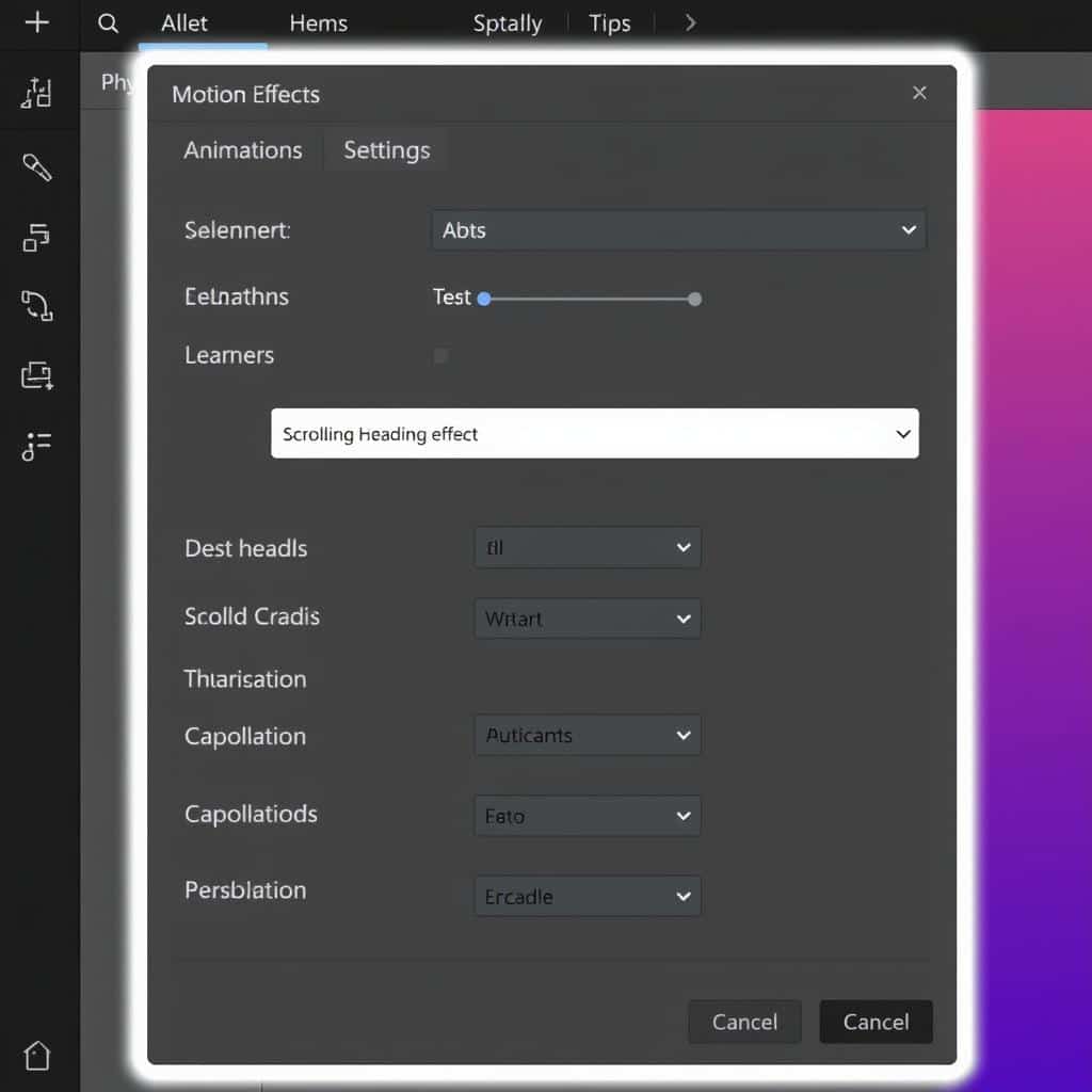 Elementor Pro Motion Effects für animierte Elemente