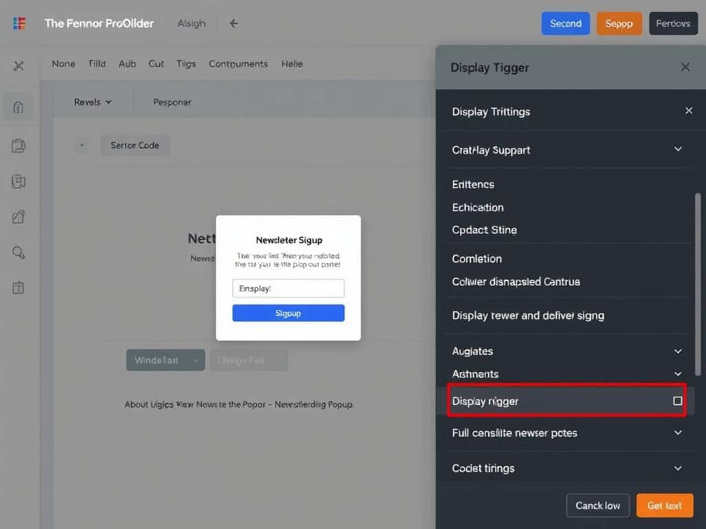Elementor Pro Popup Builder mit Einstellungsoptionen