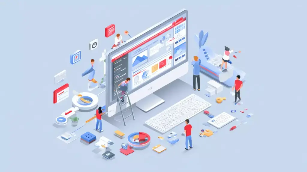Wartung und Support einer Homepage visualisiert